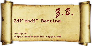 Zámbó Bettina névjegykártya