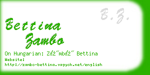 bettina zambo business card